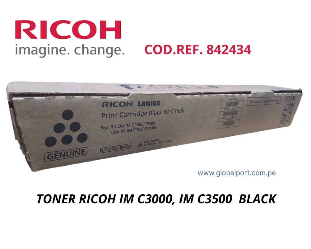 TONER RICOH IM C3000, IM C3500 BLACK COD. REF. 842434