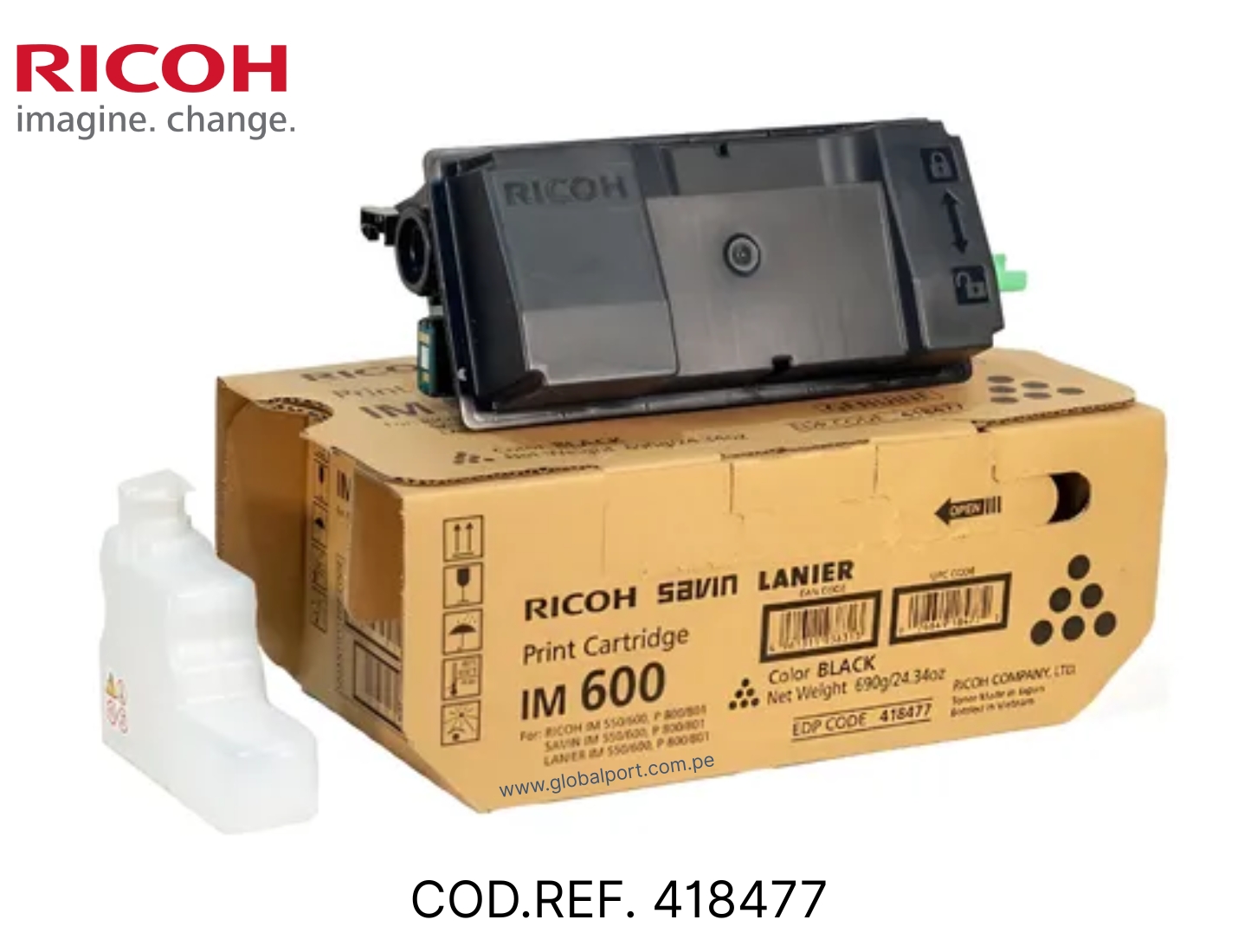 TONER RICOH IM 500 IM 550F-IM 600F- P800-P801 418477 BLACK  